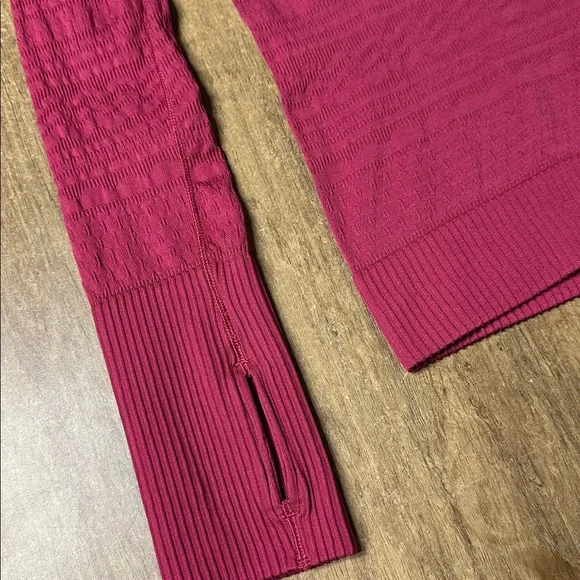 Lululemon great shape magenta rest less seamless violet red pullover hoodie top - Picture 4 of 12